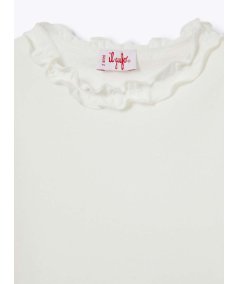 T-shirt bianco latte con ruche