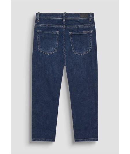 Jeans in Denim Blu con Rotture Bambino