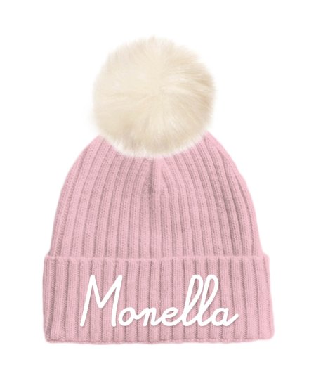 Cappello con Risvolto Scritta Frontale Monella Bambina