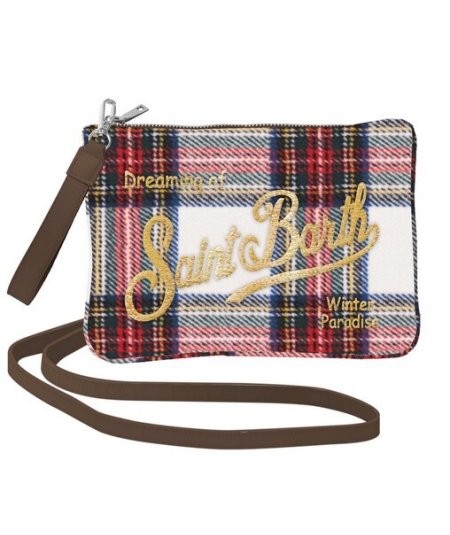 Pochette Parisienne in Tartan con Cinturino in Pelle