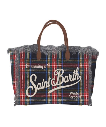 Borsa Colette in Tartan con Ricamo Logo