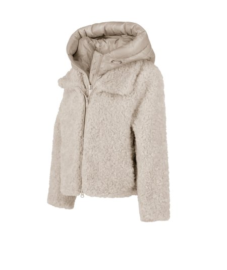 Giubbotto Corto con Cappuccio in Sherpa Fleece Bambina