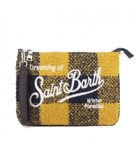 Pouch a Tracolla Parisienne in Lana con Motivo Check