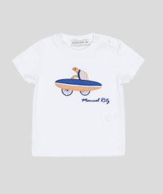 T-shirt Neonato Bianco con Ricamo