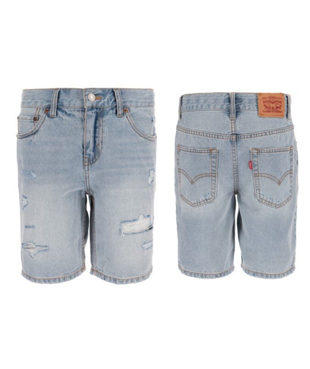 Pantaloni Corti Bambino  Blu Denim con Strappi