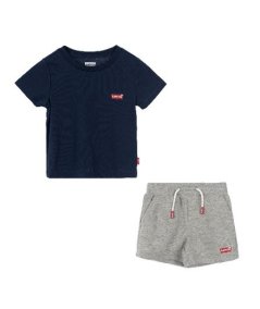 LEVIS Levi's Set Neonato  Blu Navy e Grigio con Dettaglio Logo