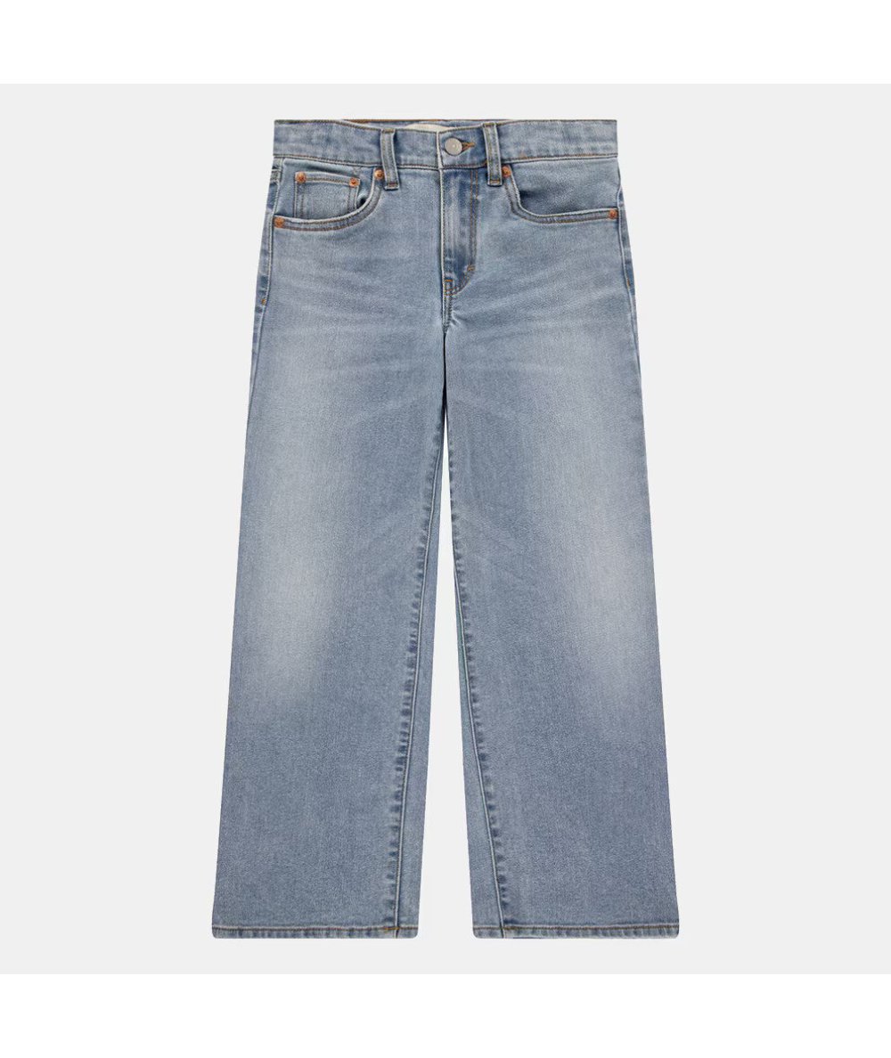 Jeans Bambina  Blu Denim con Cuciture Contrastanti