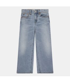Jeans Bambina  Blu Denim con Cuciture Contrastanti
