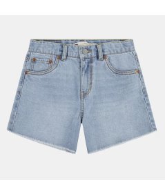 LEVIS ** Levi's Pantaloni Corti Bambina  Blu Denim con Orlo Sfilacciato