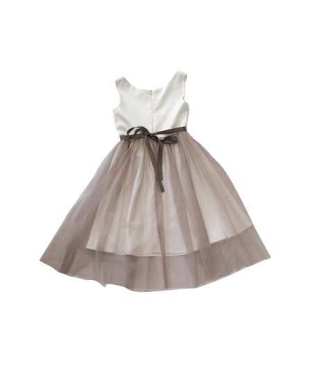 Abito Bambina con Gonna in Tulle Cinta Fiore