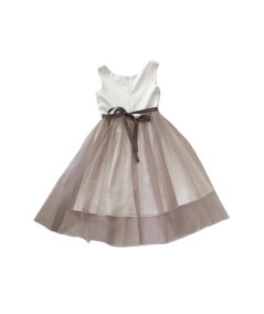 Abito Bambina con Gonna in Tulle Cinta Fiore