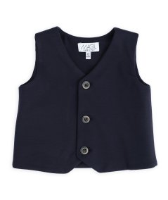 Gilet Neonato Blu Navy Senza Maniche