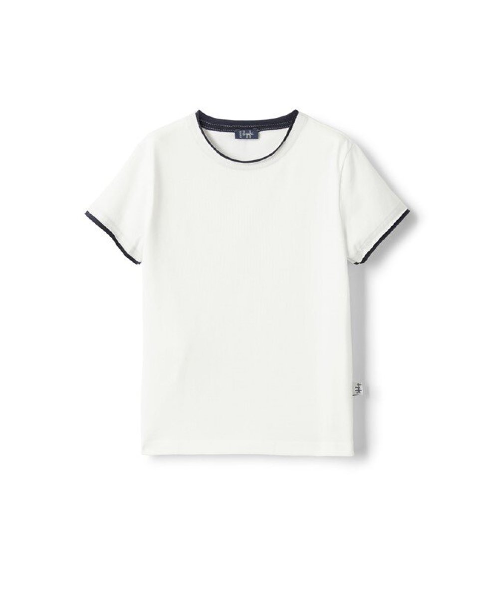 T-shirt in Jersey con Bordi a Contrasto