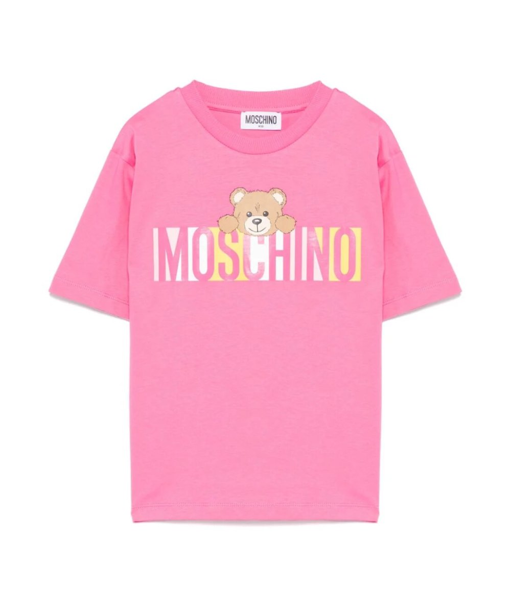 T-shirt Girocollo con Motivo Frontale Bambina
