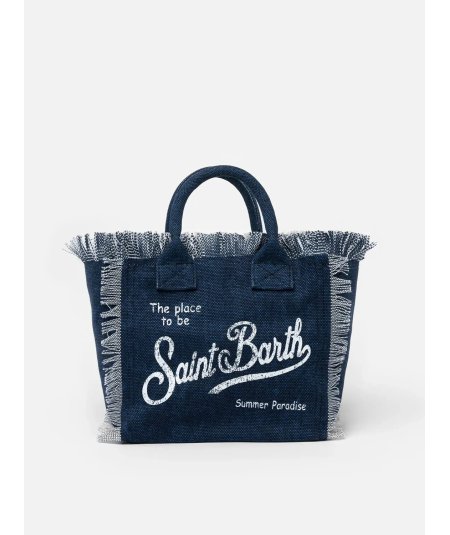 Borsa a Mano Colette in Canvas di Cotone Indigo Bambina