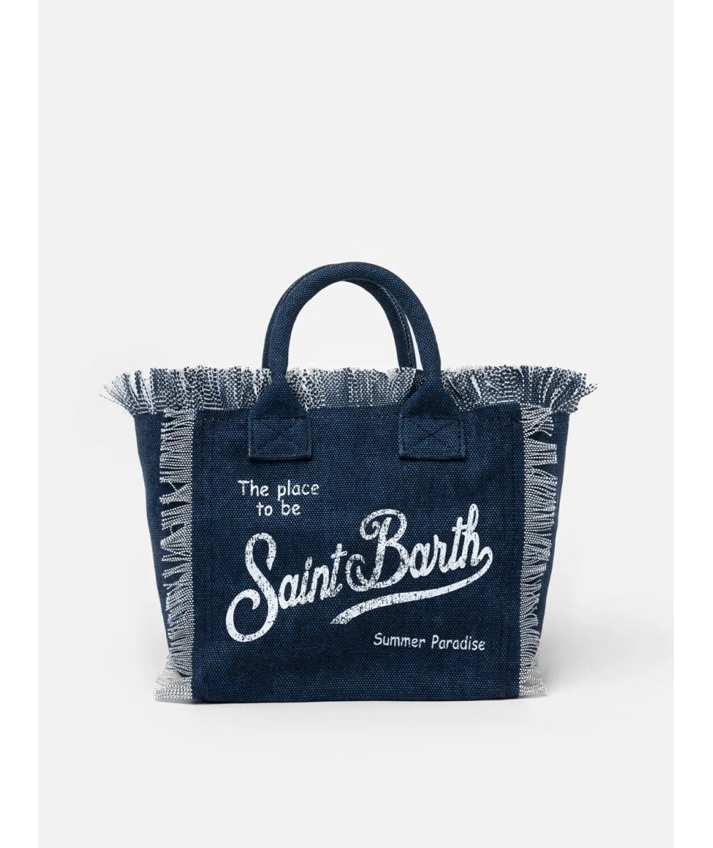 Borsa a Mano Colette in Canvas di Cotone Indigo Bambina