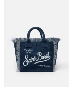 Borsa a Mano Colette in Canvas di Cotone Indigo Bambina