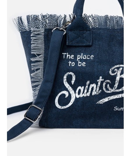 Borsa a Mano Colette in Canvas di Cotone Indigo Bambina