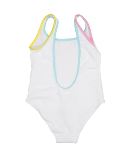 Costume Intero Bambina con Scritta Frontale Cara String