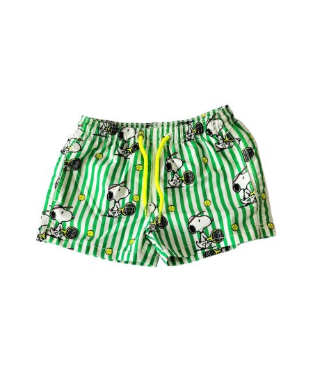 Costume Mare a Pantaloncino Bambino con Coulisse Stampa Snoopy Tennis