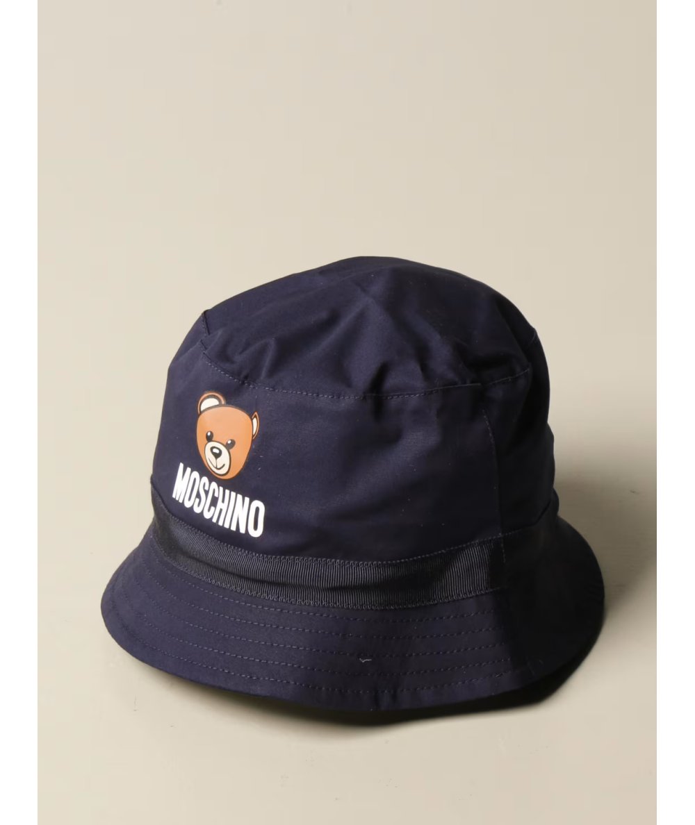 Cappello da Pescatore Neonato con Stampa Teddy in Cotone