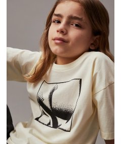 T-shirt Bambino con Stampa Logo Taglio Relaxed