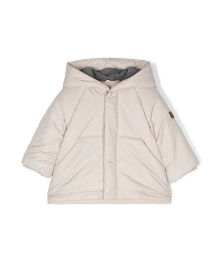 Piumino Imbottito con Patch Logo Beige