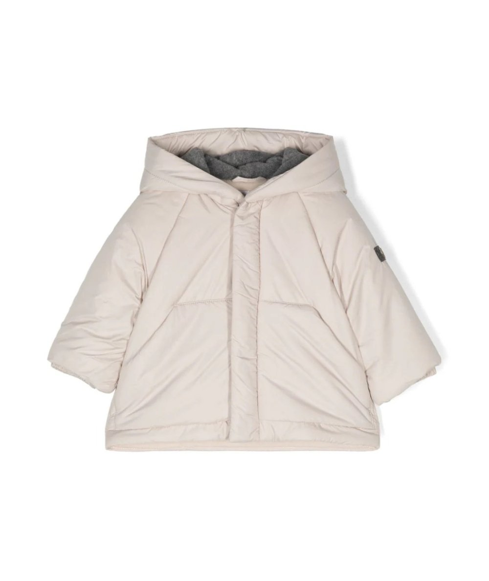 Piumino Imbottito con Patch Logo Beige