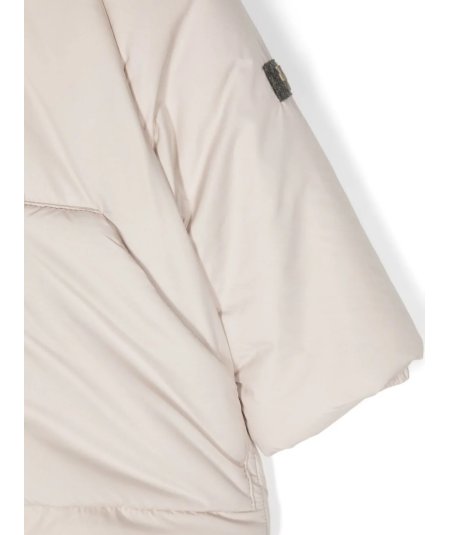 Piumino Imbottito con Patch Logo Beige