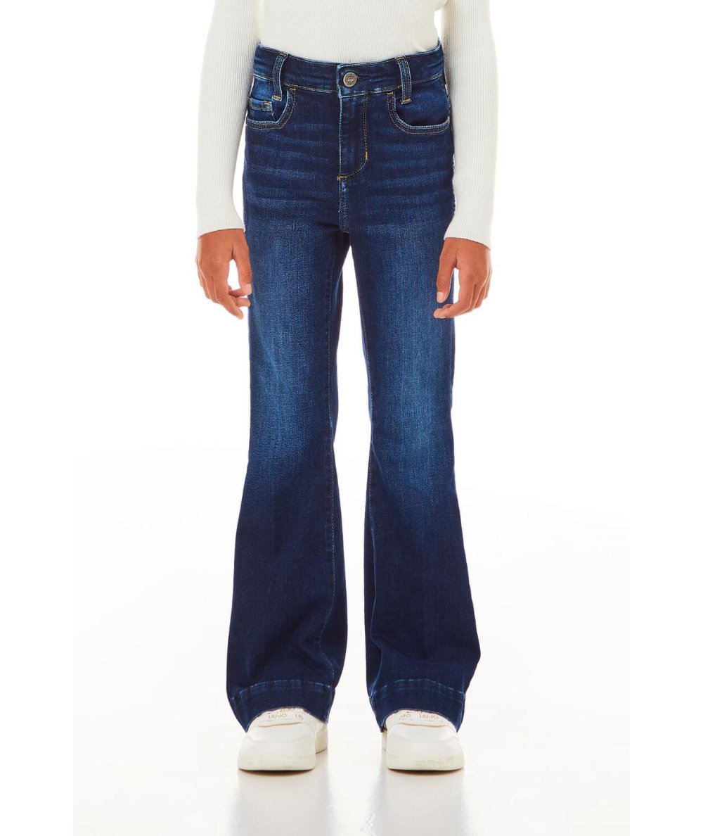 Pantalone Bambina in Denim a Zampa