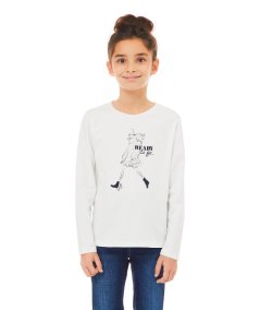 T-Shirt Manica Lunga Bambina con Stampa Grafica