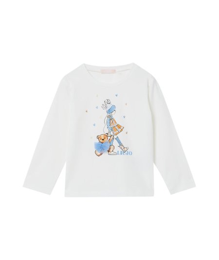 T-shirt Bambina con Stampa Manica Lunga