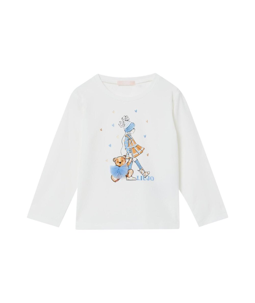 T-shirt Bambina con Stampa Manica Lunga