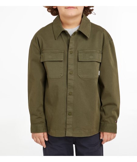 Camicia Verde Bambino con Tasche Frontali