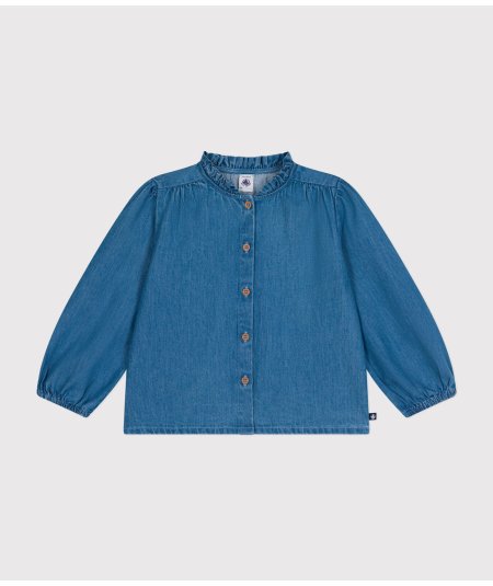 Camicia a Maniche lunghe in Denim Bambina