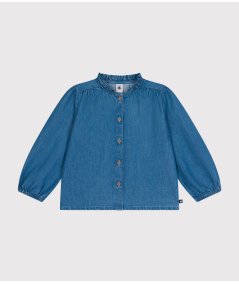 Camicia a Maniche lunghe in Denim Bambina