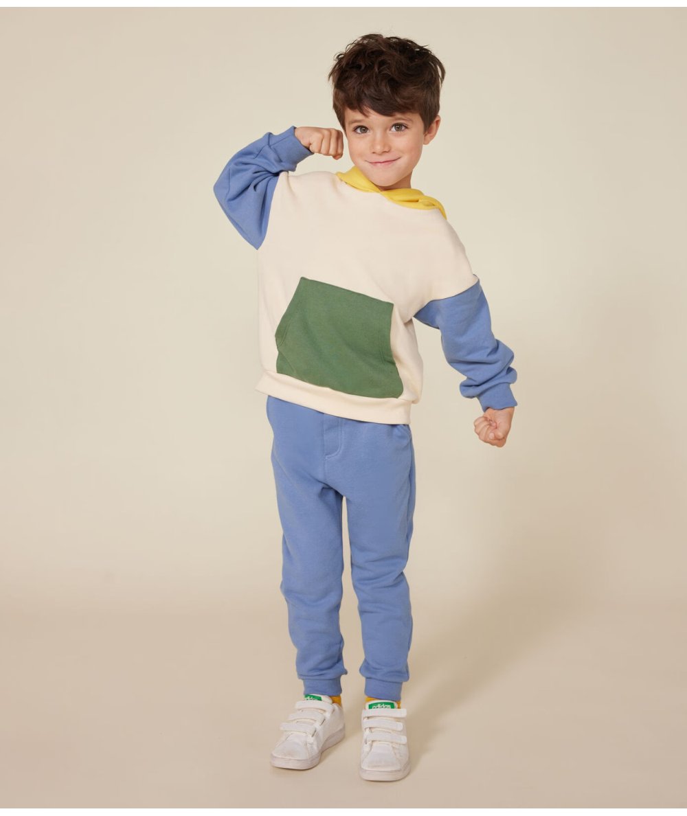 Maglia Bambino in Tessuto Felpato con Cappuccio