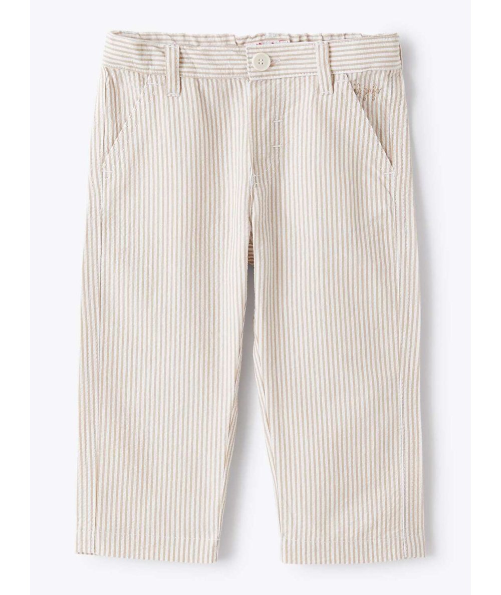 Pantalone Neonato in Seersucker Beige