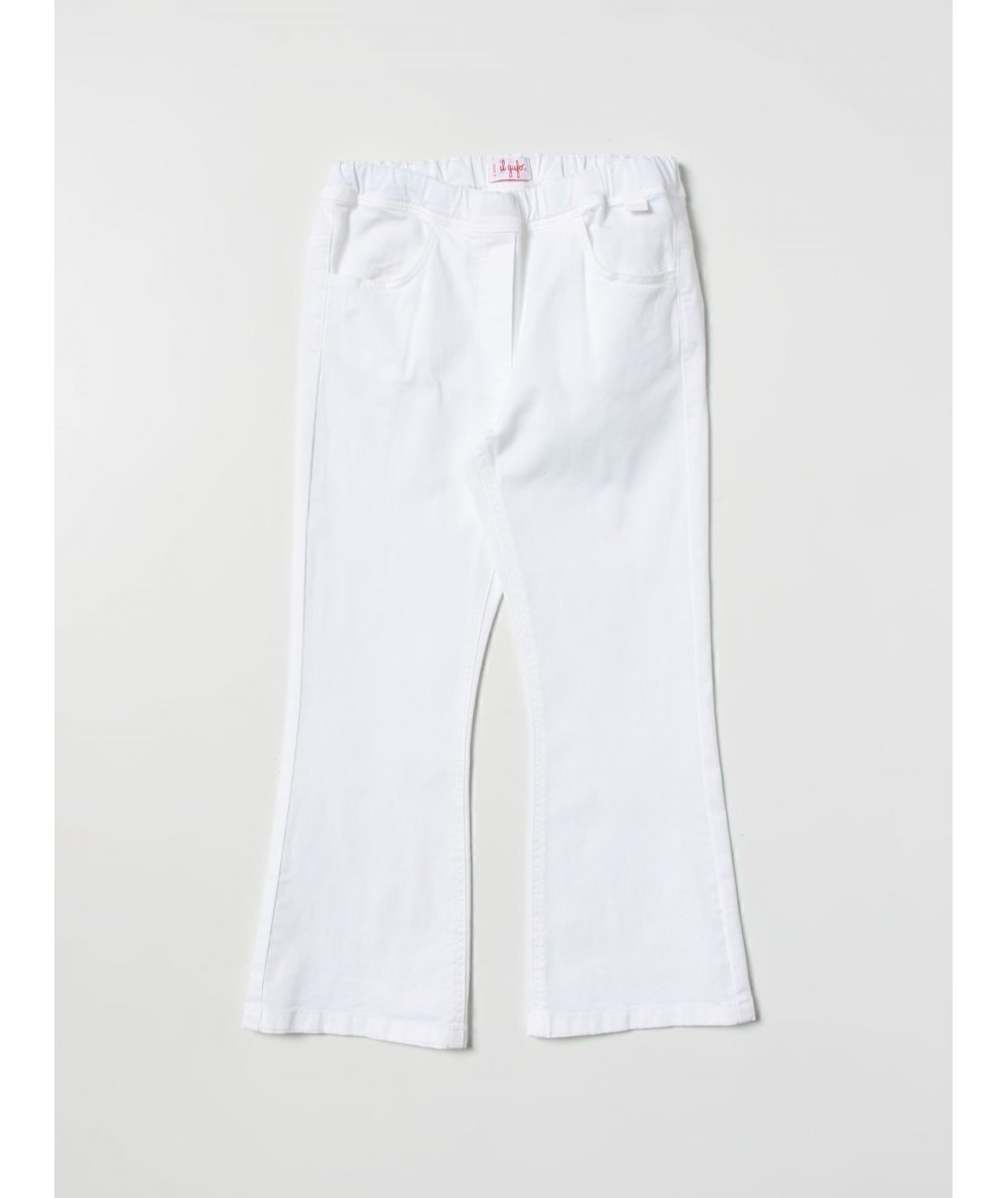 Pantaloni Cropped Neonata in Gabardina Bianca