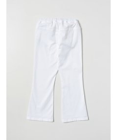 Pantaloni Cropped Neonata in Gabardina Bianca