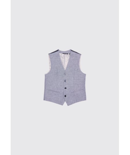 Gilet Bambino Slim Fit in Tessuto Lino