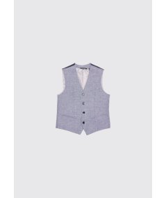 Gilet Bambino Slim Fit in Tessuto Lino