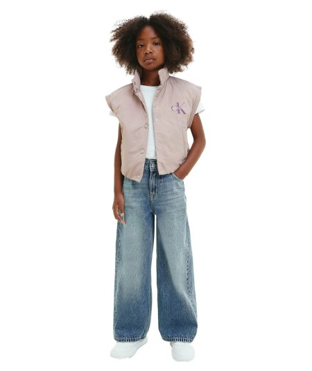 Pantalone Jeans Bambina Mid Blue Extreme Wide Leg Mr