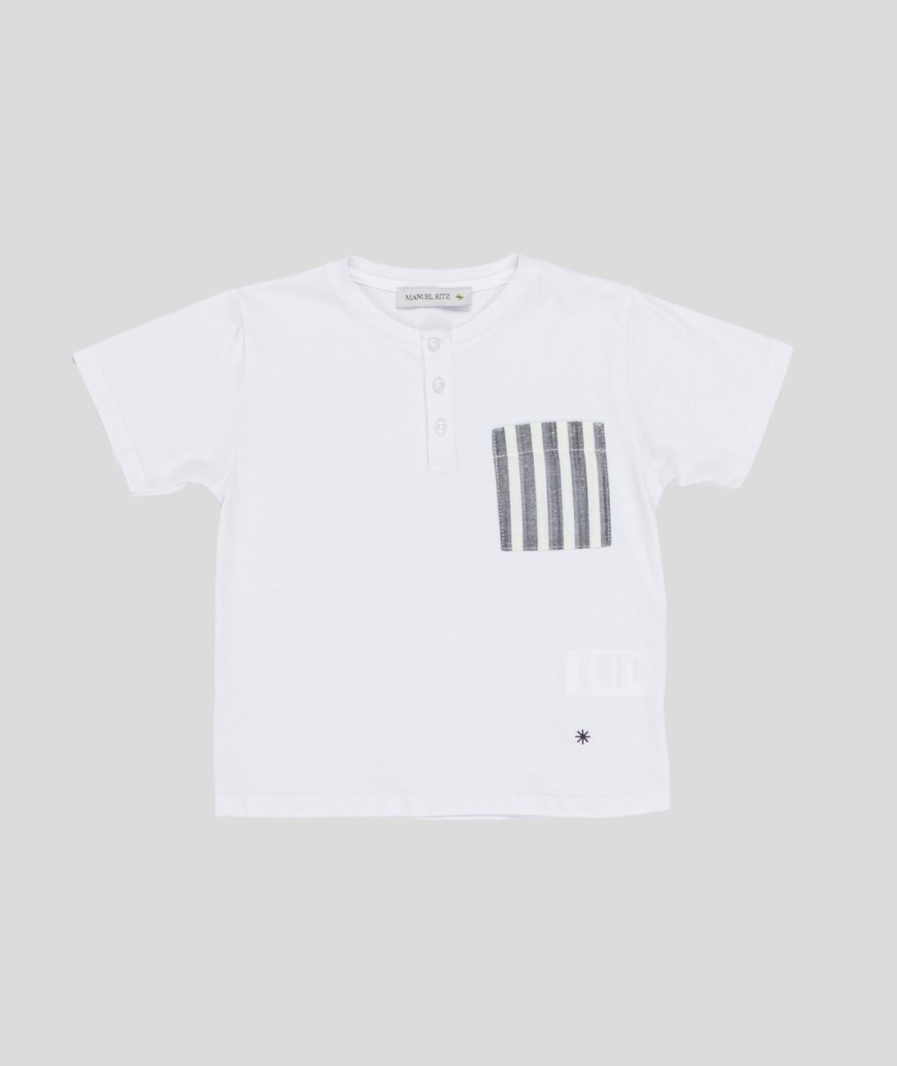 T-Shirt Bambino con Tasca Frontale