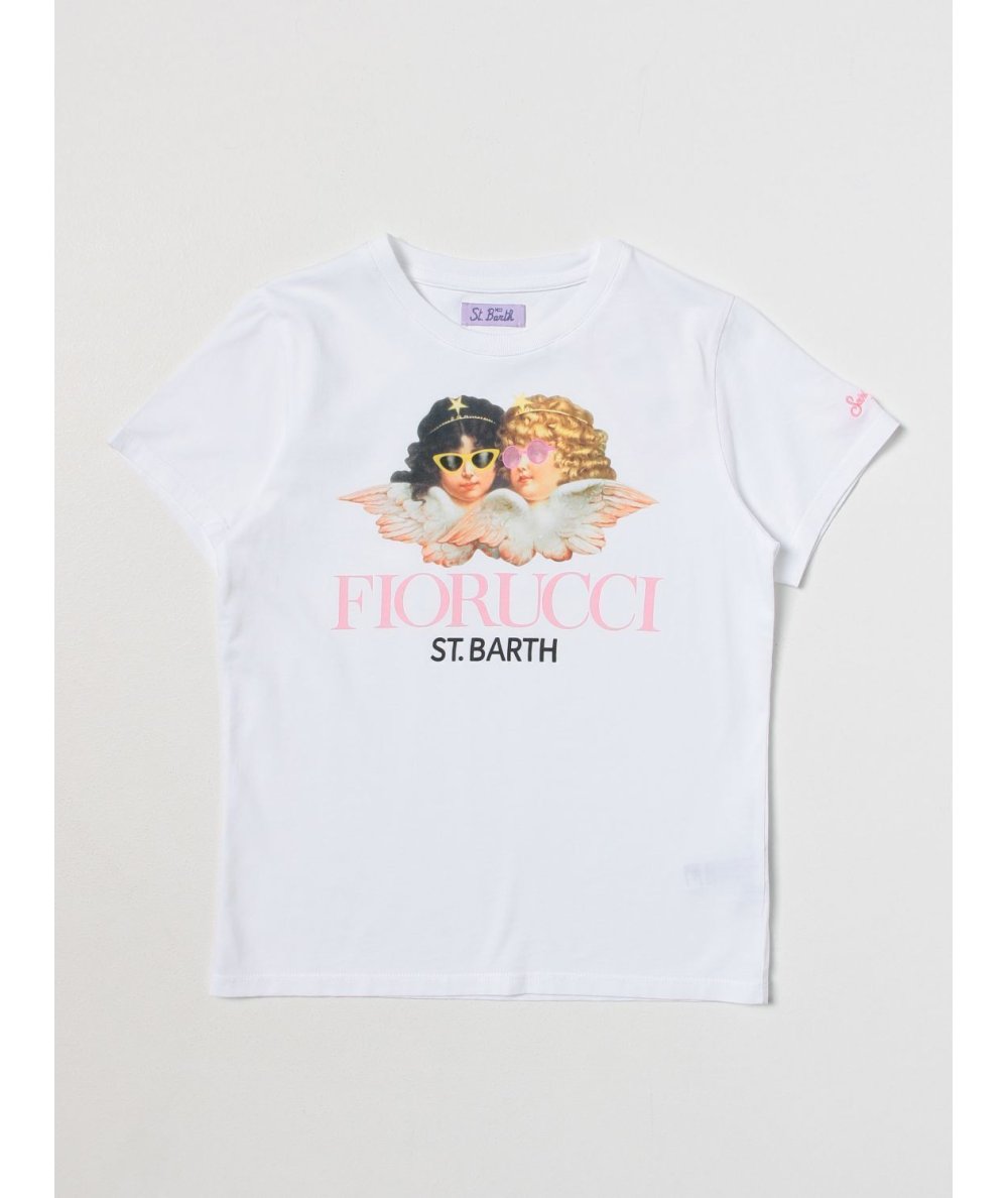 T-Shirt Bambina con Stampa Angeli Fiorucci