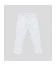 Pantalone Bambino Misto Lino Bianco