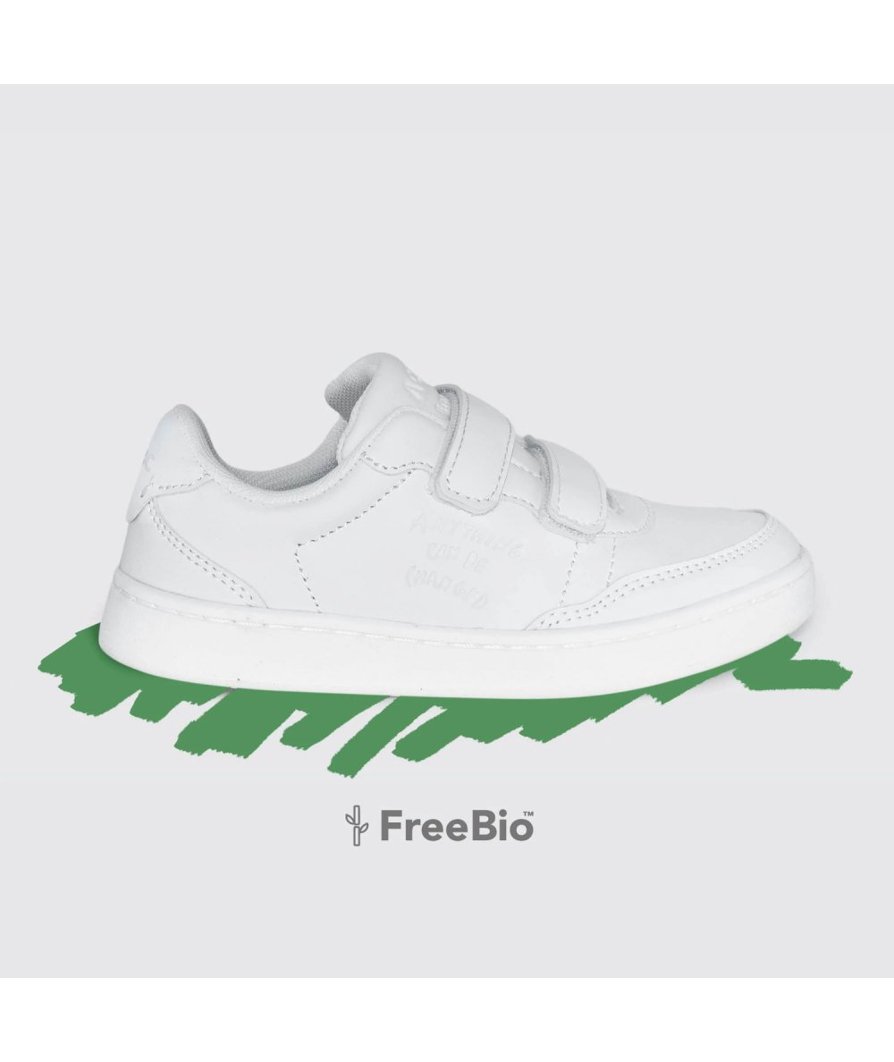 Sneaker Basse Con Strap Evergreen Junior Bianche