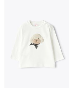 T-shirt Manica Lunga Neonata con Ricamo Barboncino in Teddy