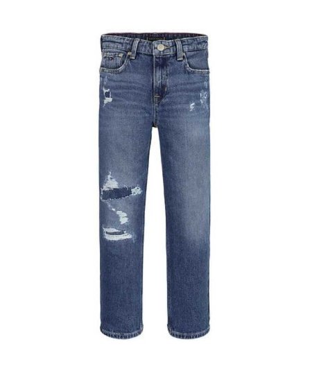 Jeans in Denim Bambino Skater Destructions Mid Blue