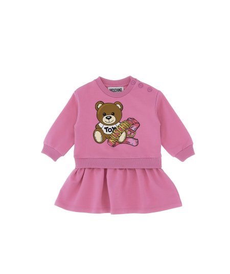 Abito da Neonata con Stampa Logo Teddy Bear